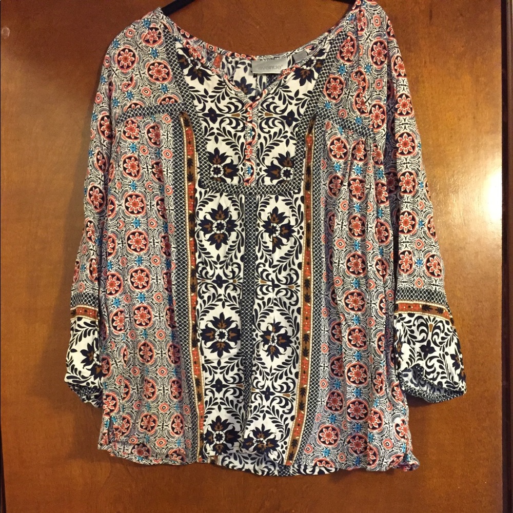 Avenue Multicolor Patterned Blouse - image 2